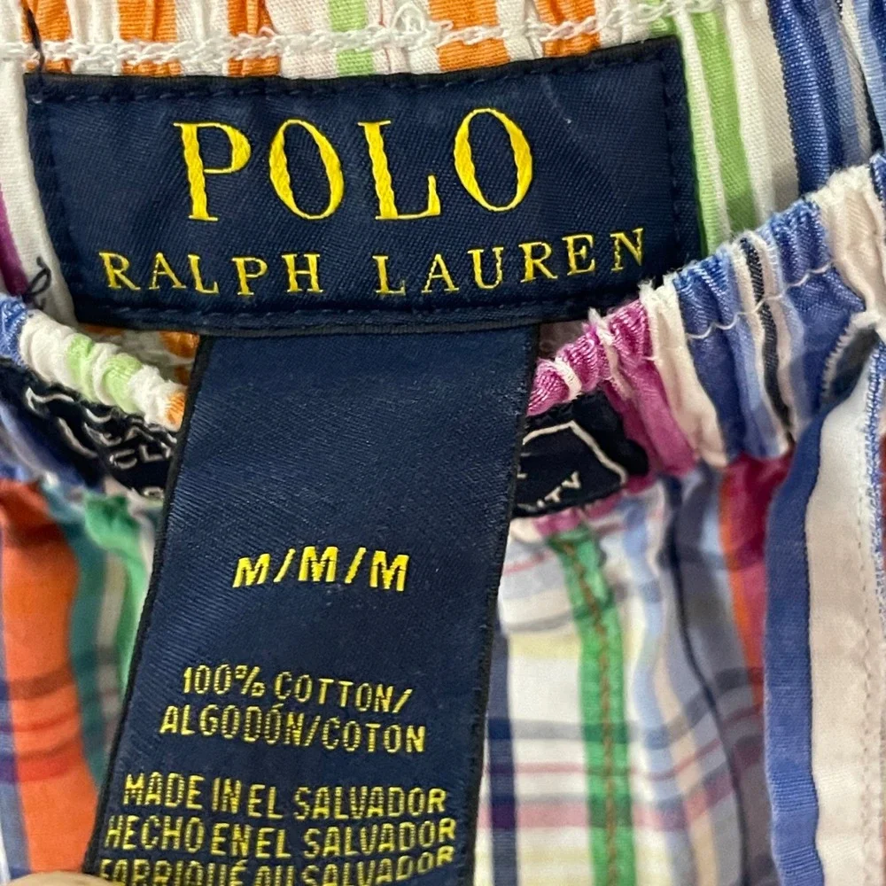 Polo Ralph Lauren Mens Medium Madras Plaid Pajama Pants Multicolor Cotton Sleep